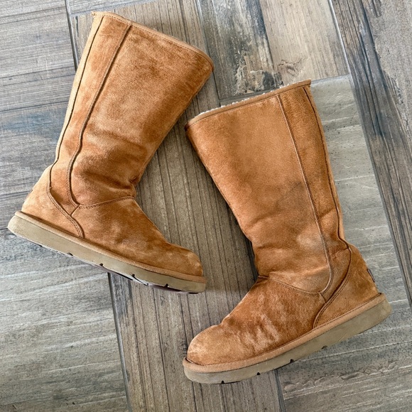 UGG 5119 Knightsbridge Back Zipper Camel Lined Winter Boots Women's 8 - Picture 8 of 10
